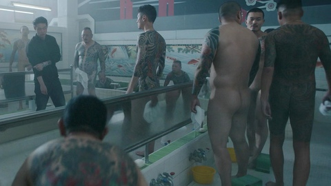 Yôsuke Kubozuka Naked in Tokyo Vice. Butt, bath house, baths. 189727