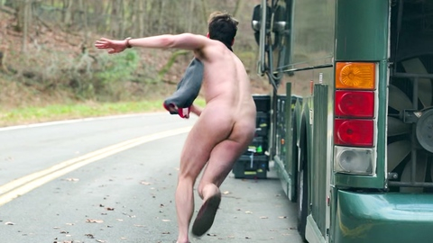 Peter Kendall Nude as Press Bro. Butt, Shirtless, bus, nude. 190214