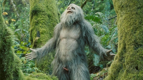 Jesse Eisenberg Naked in Sasquatch Sunset. Erect, Penis, Prosthetic, bigfoot, forest. 191257