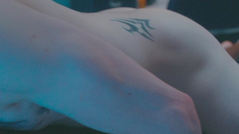 George MacKay Nude as Preston. Butt, butt crack, butt tattoo. 191342