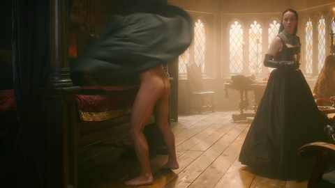 Dominic Cooper Naked as Lord Seymour. Butt, bedroom, bending over. 191805
