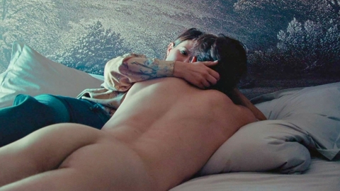 Sylvain from The Nature of Love Naked. Butt, Shirtless, Straight, couple, in bed. 192911