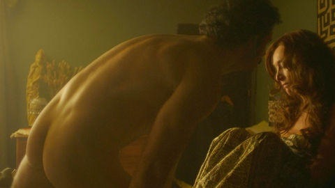 Aidan Turner Nude in Rivals. Butt, back dimples, in bed. 194260