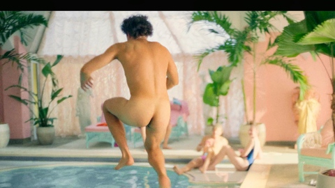 Gabriel Tierney Naked in Rivals. Butt, jumping into pool, muscular. 201745