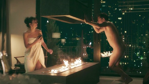 Cansel Elçin Nude as Barbaros. Butt, Penis, Shirtless, chasing woman, fireplace. 195206