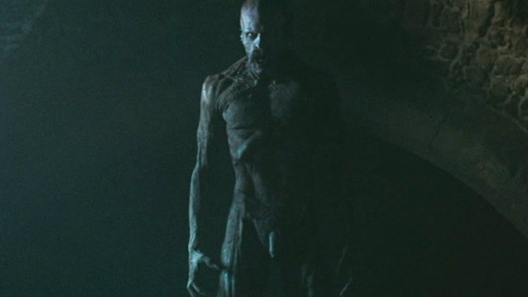 Bill Skarsgård Nude as Count Orlok. Penis, Prosthetic, bald, coffin. 195230