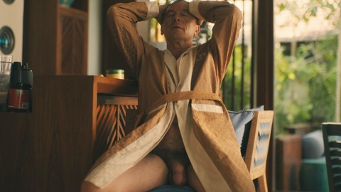 Jason Isaacs Nude as Timothy Ratliff. Balls, Penis, Prosthetic, older man, open robe. 195824