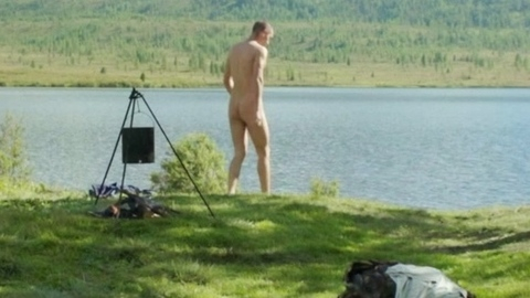 Viatcheslav Kopturevskiy Nude as Sasha. Butt, lake, long shot. 195962