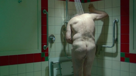 John Lithgow Naked in The Rule of Jenny Pen. Butt, bathroom, grey hair. 196015