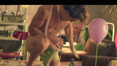 John Förster Naked in BROKE. ALONE. A kinky love story. Balls, Penis, Shirtless, covered in paint, nude. 197185