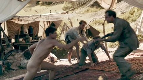 Nudes of Robert Phillipson from Eden. Butt, Shirtless, fighting, modesty pouch. 197400