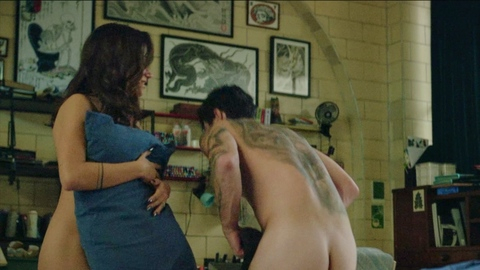 Chase Stokes Nude as Rule Archer. Butt, back tattoo, close-up. 197504
