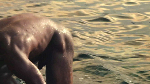 Erwan Kepoa Falé Naked in Carpobrotus. Penis, big penis, muscular. 197887