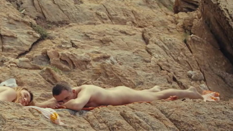 Nudes of Maxime from Carpobrotus. Butt, face down, rock beach. 197892