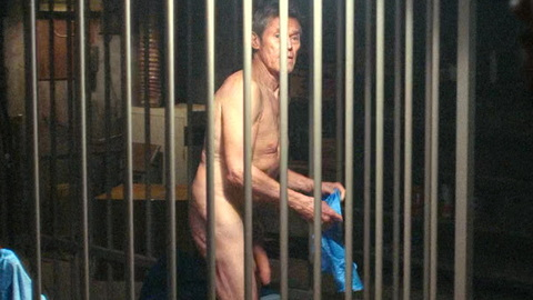 Willem Dafoe Nude in The Man in My Basement. Penis, Shirtless, Prosthetic, barefoot, cage. 198550