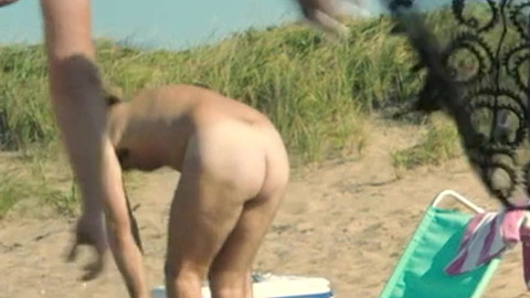 BJ from High Tide Naked. Butt, beach, brown hair. 198395