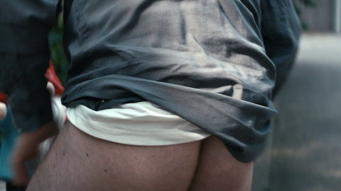John Beauchemin Nude in Gen V. Butt, no pants, outdoors. 198484