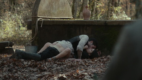Giaime Lewis Spina Nude in The Monster of Florence. Butt, Straight, ground, man/woman. 198946