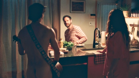 Jackson from Splitsville Naked. Butt, guitar, kitchen. 199001