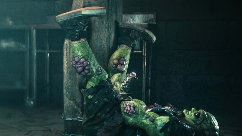 Peter Dinklage Naked in The Toxic Avenger. Body Double, Penis, Prosthetic, legs in air, monster. 199447