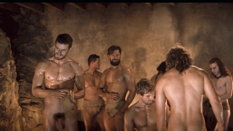 Creticus from Spartacus: House of Ashur Naked. Balls, Penis, Prosthetic, Shirtless, gladiators, muscular. 199517