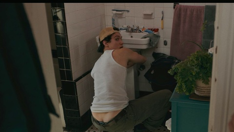 Sam Vartholomeos Nude as Sam. Butt, bathroom, nudecomer. 199550