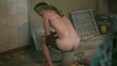 Nudes of Julián Aquino from In the Mud. Butt, blindfolded, bucket. 200400