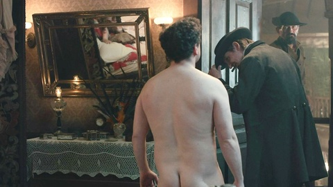 Joshua McGuire Naked as Erasmus Ross. Butt, brothel, brown hair. 200619