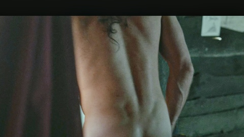 Lewis Pullman Nude as William Lee. Butt, bedroom, getting out of bed. 200876