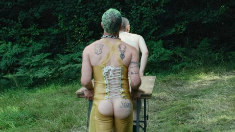 Jake Shears Naked in Pillion. Butt, green hair, nude. 201259