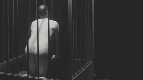 JJ Phillips Naked as Noah. Butt, b&w, bars. 201393