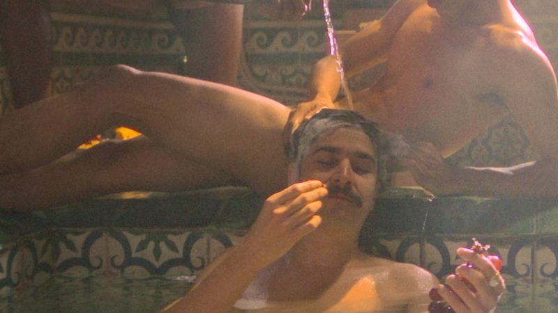 Nudes of Jose Arcadio Papa from One Hundred Years of Solitude. Balls, Penis, Shirtless, bath, champagne. 202662