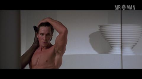 Christian Bale Nude in American Psycho. Butt, Shirtless, bulge, sexy. 388