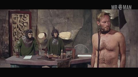 Charlton Heston Naked in Planet of the Apes. Butt, Sexy, Shirtless, Penis, balls. 7957