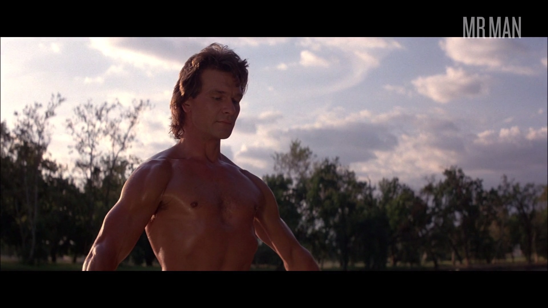 Hottest Patrick Swayze Scene in Road House. Sexy, Shirtless, butt, thong. 2858