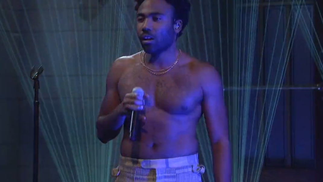 Hottest Donald Glover Scene in Saturday Night Live. Sexy, Shirtless. 24356