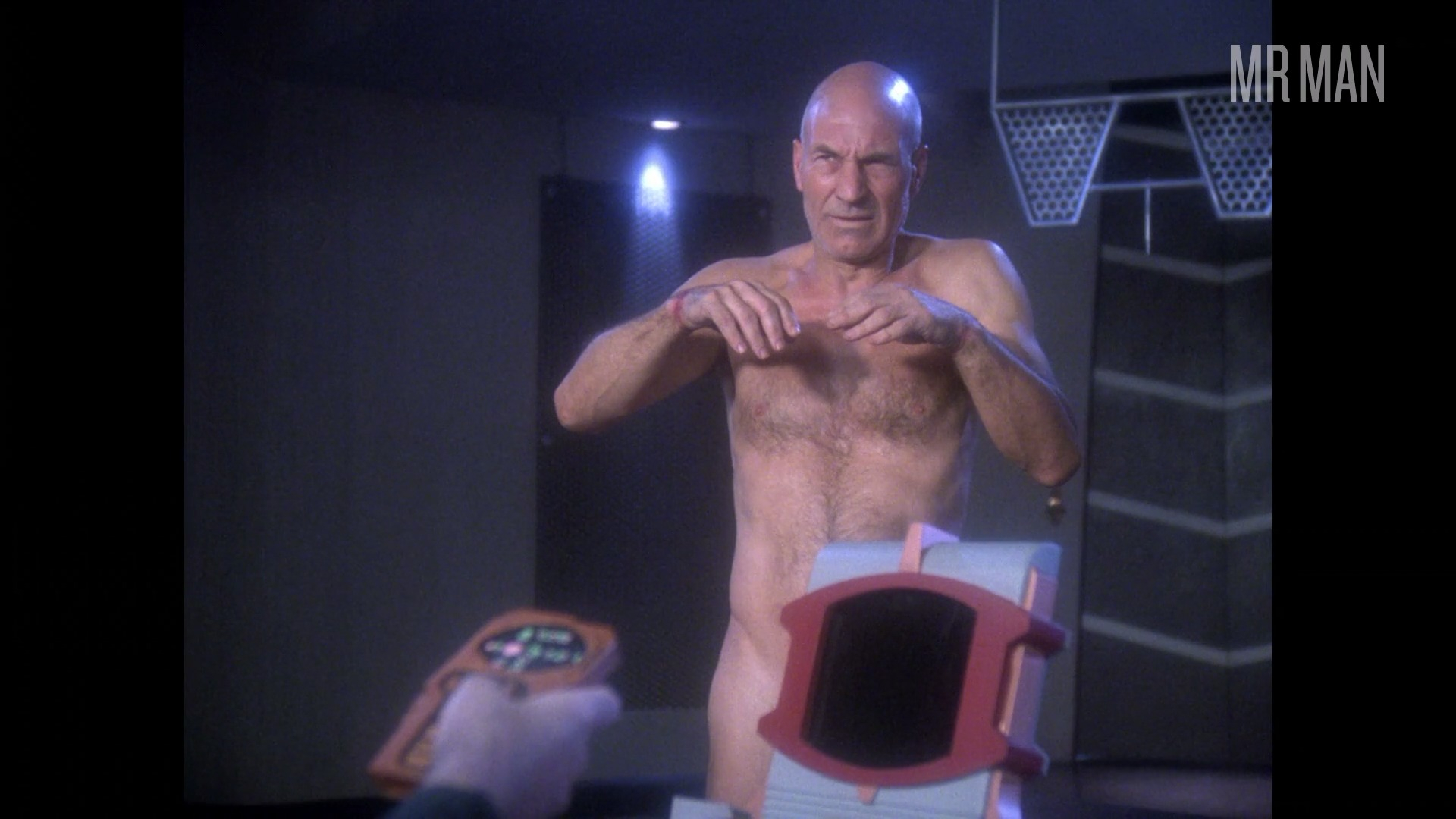Hottest Patrick Stewart Scene in Star Trek: The Next Generation. Sexy, Shirtless. 59441