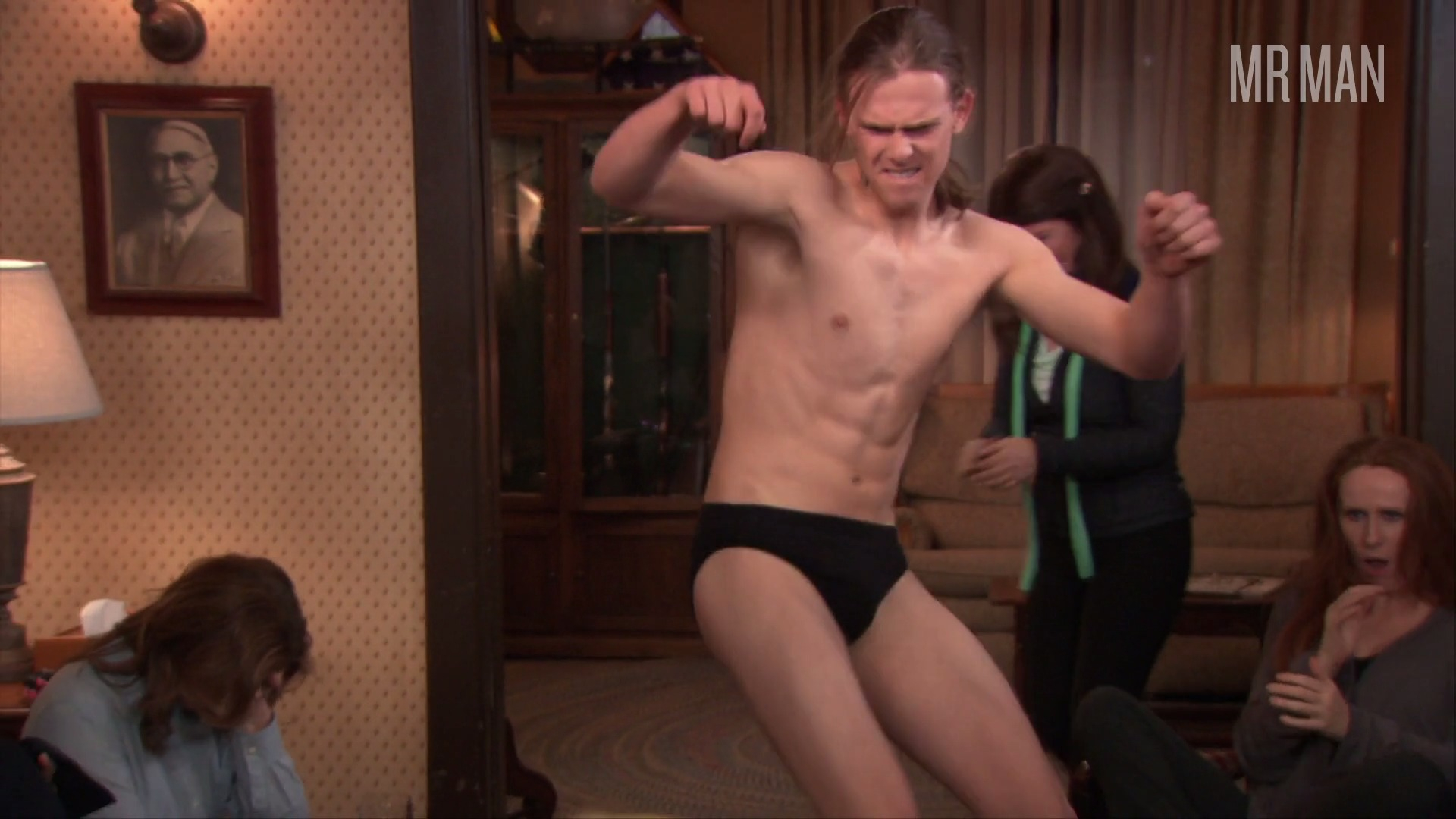 Sexiest Spencer Daniels Scene in The Office. Shirtless, Underwear, bulge. 535