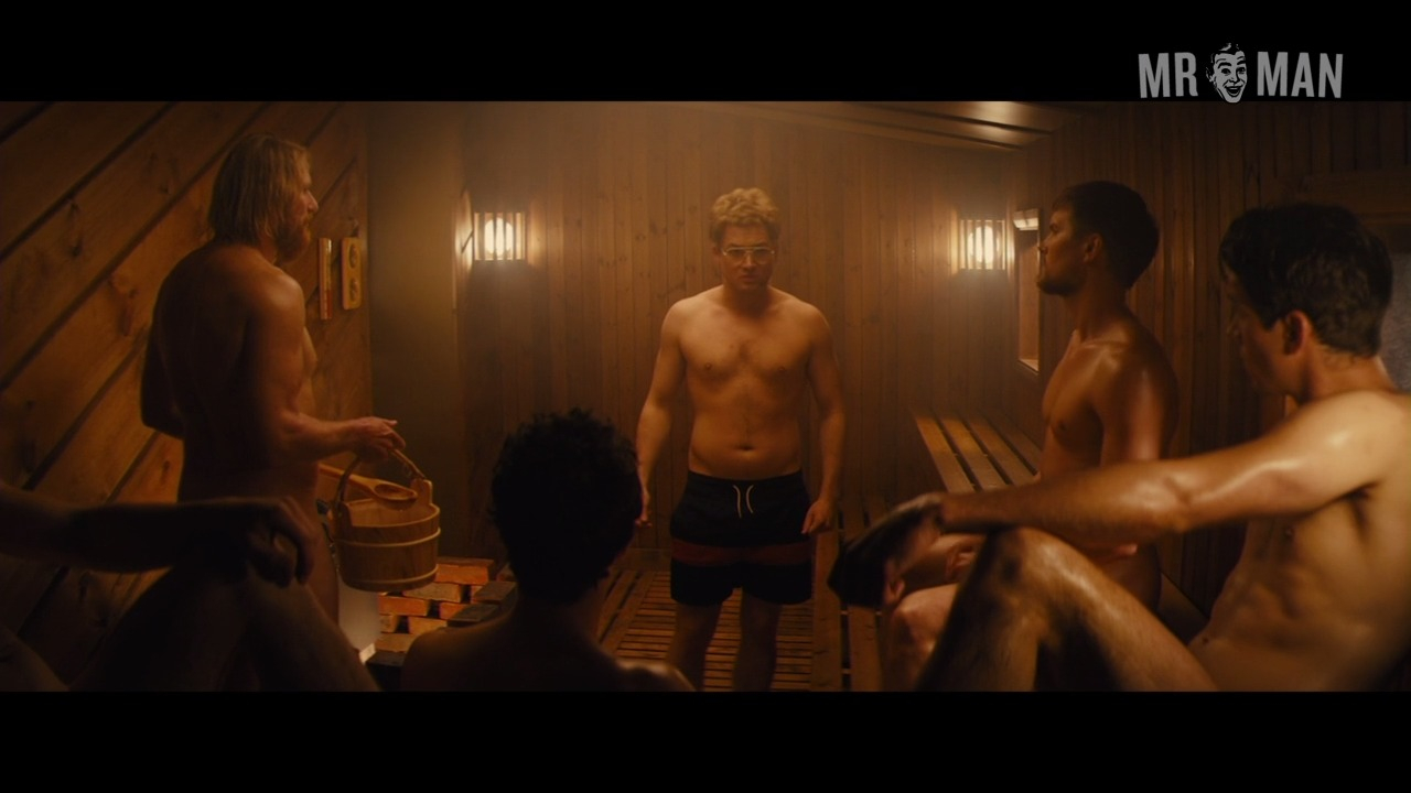 Rune Temte, Taron Egerton in Eddie the Eagle (2016) Shirtless Sexy Shirtless 12867