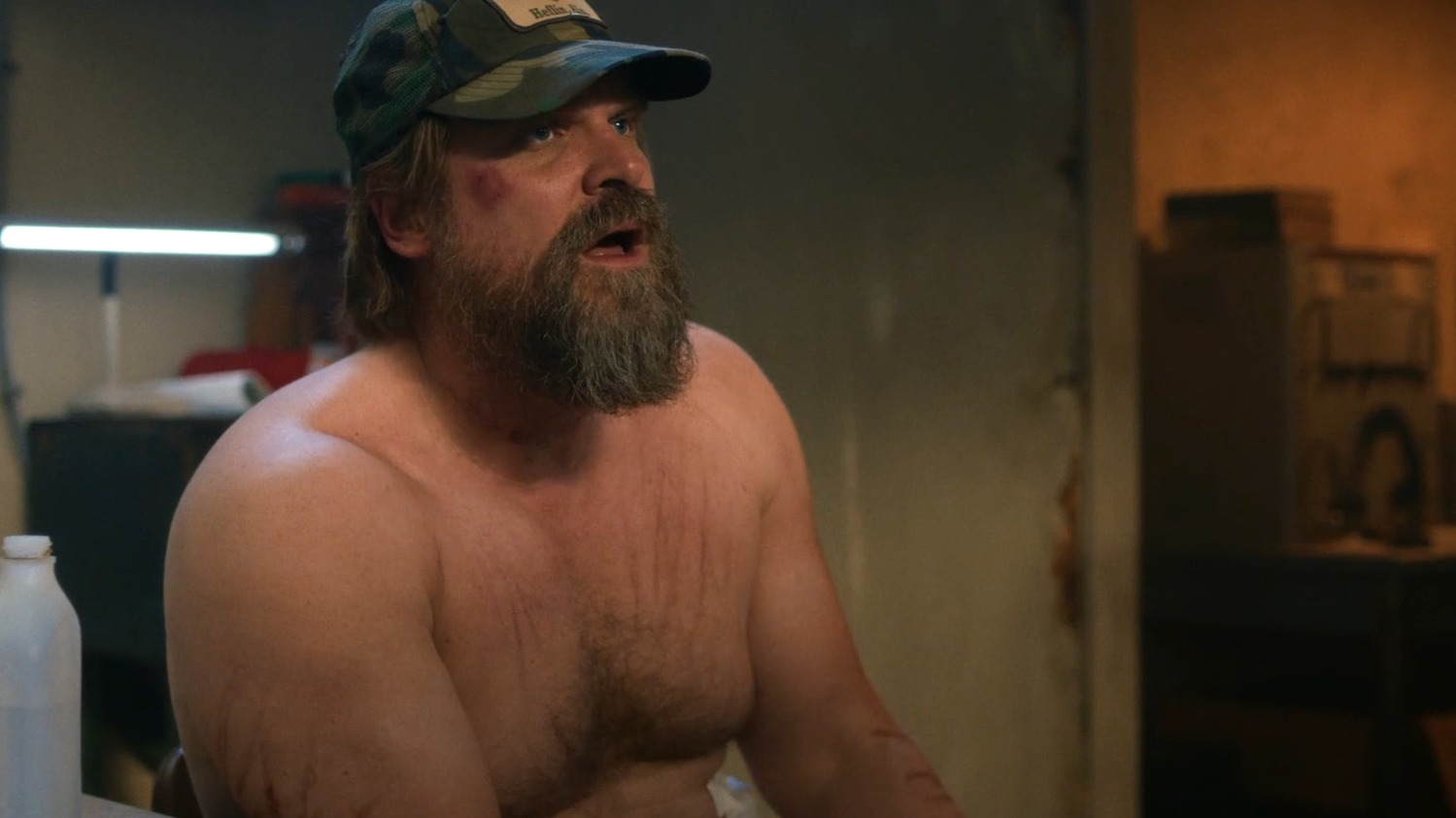 Sexiest Scenes of Jim Hopper from Stranger Things. Shirtless, sexy. 83015