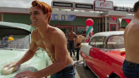 Riverdale's Sexiest Scenes with K.J. Apa. Shirtless, bathing suit, bulge. 41424