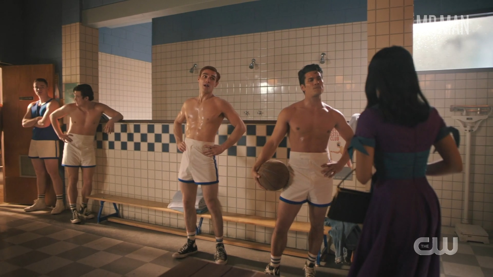 Hottest K.J. Apa Scene in Riverdale. Sexy, Shirtless, bathing suit, bulge. 76064