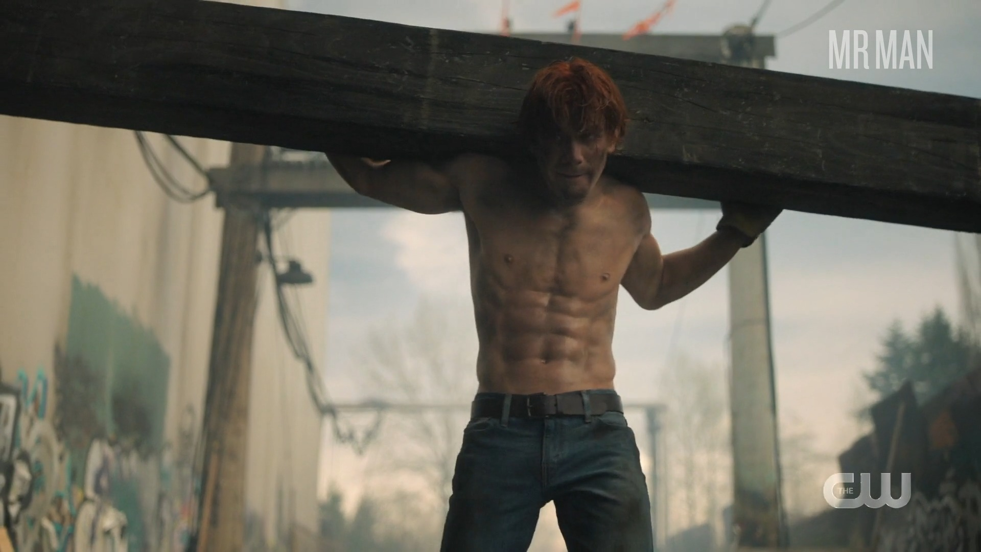 Hottest K.J. Apa Scene in Riverdale. Shirtless, bathing suit, bulge. 73316