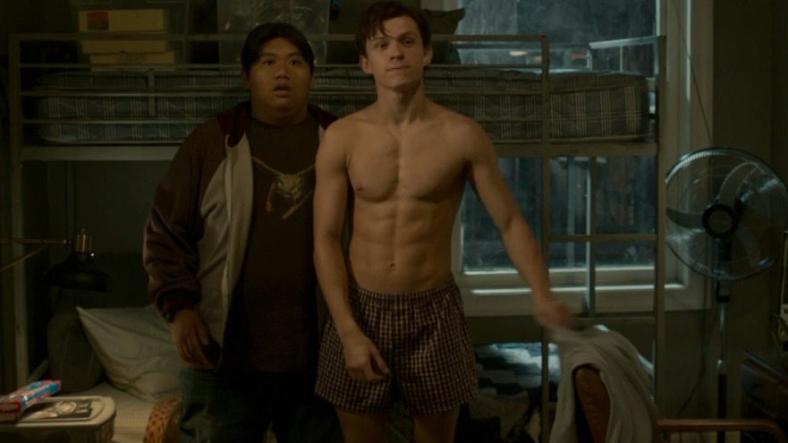Hottest Tom Holland Scene in Spider-Man: Homecoming. Sexy, Shirtless, Underwear. 21884