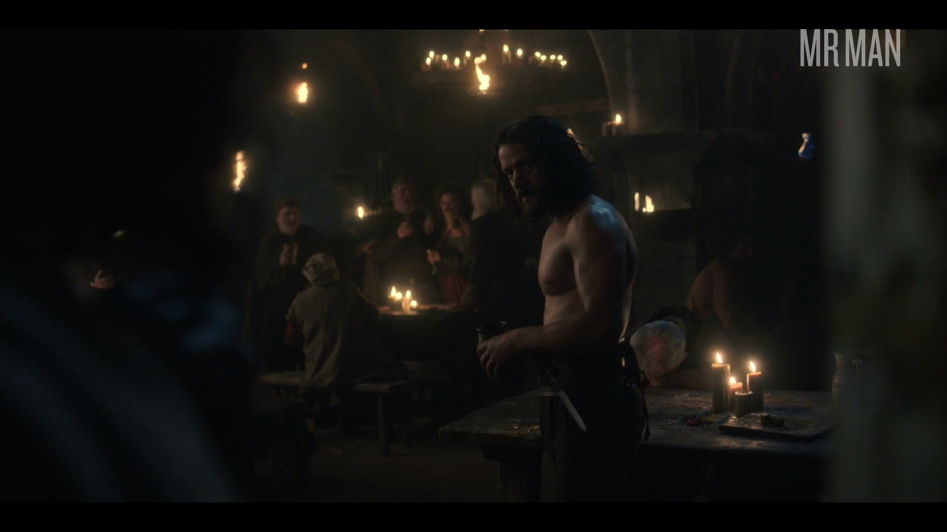 Knightfall's Sexiest Scenes with Pádraic Delaney. Shirtless. 32010