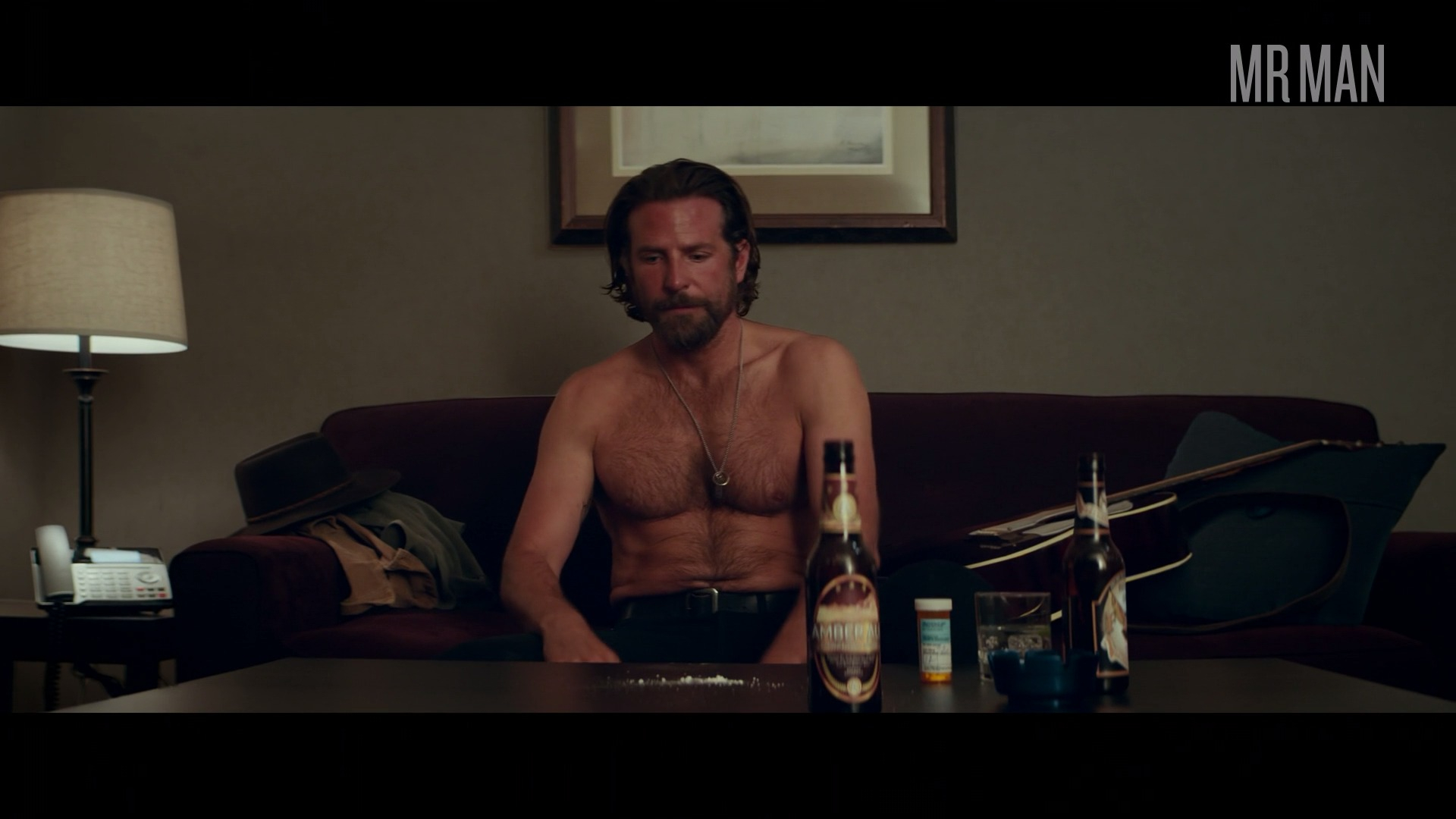 Sexiest Bradley Cooper Scene in A Star Is Born. Shirtless, bathing suit, sexy. 26113