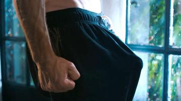 Tony Cavalero, Adam DeVine in The Righteous Gemstones (2019-2025) Erect Prosthetic Shirtless Balls Bulge 81299
