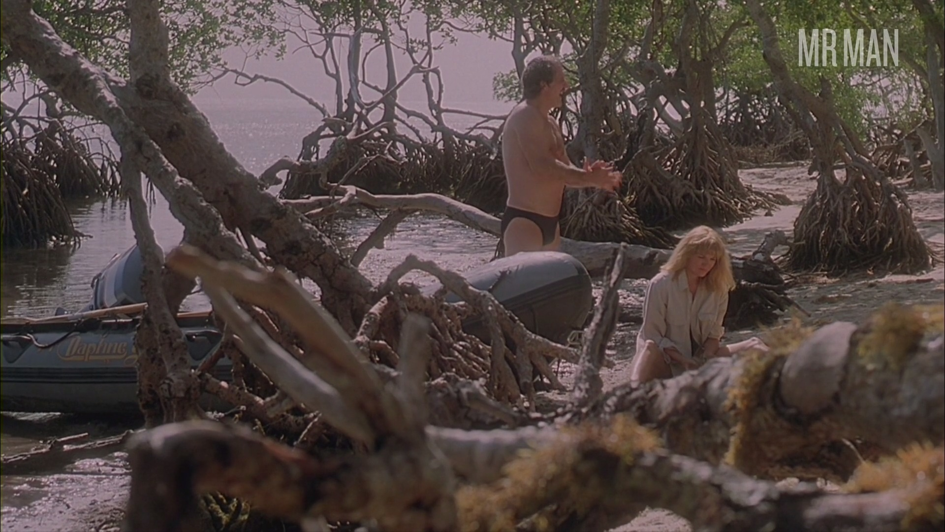Hottest Daniel J. Travanti Scene in Midnight Crossing. Bathing Suit, Bulge, Shirtless. 52772