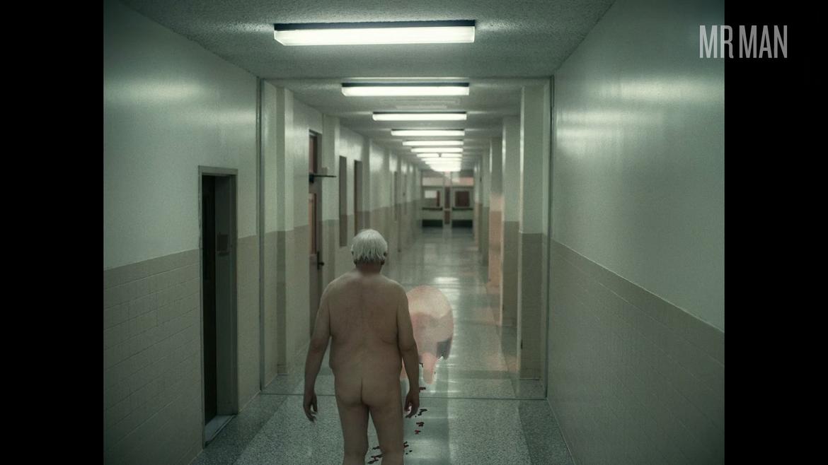 Guy Boyd Nude as Janitor. Butt, shirtless. 53672