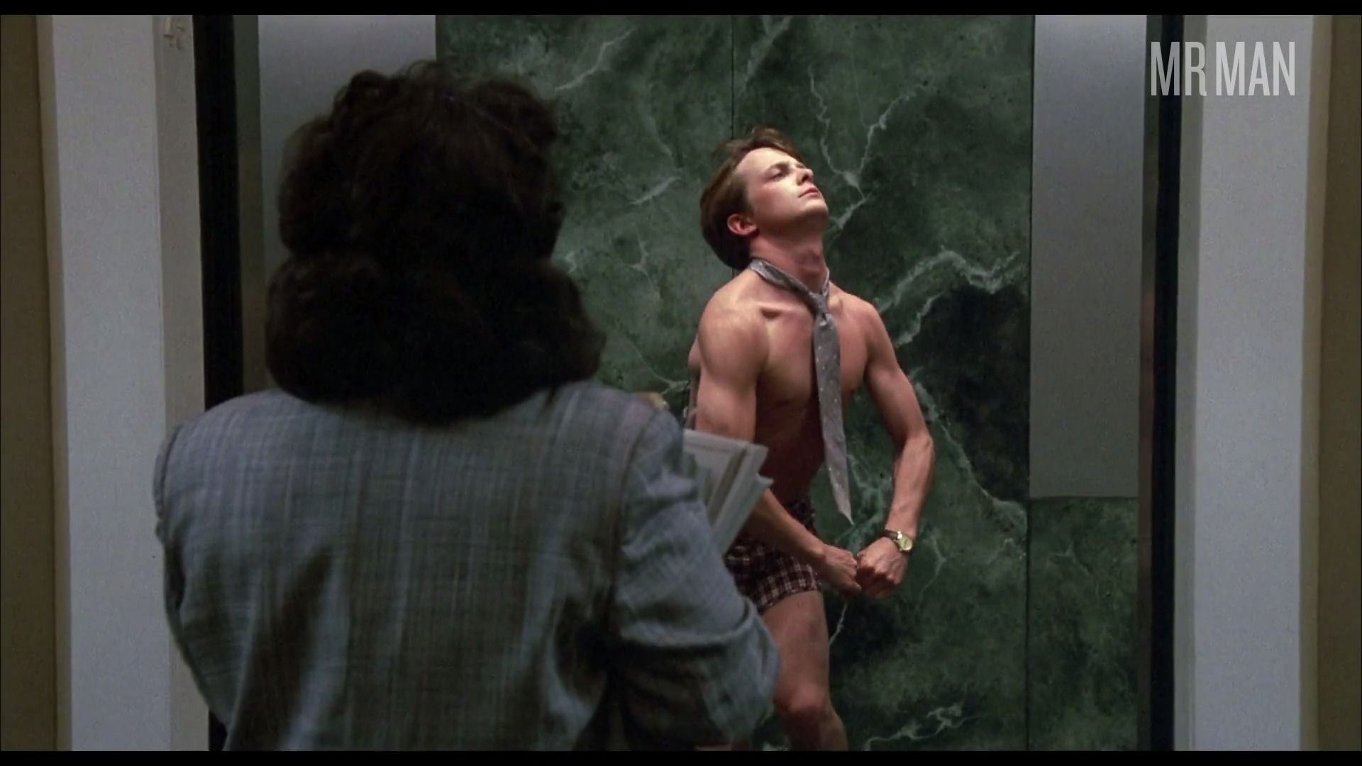 Hottest Michael J. Fox Scene in The Secret of My Success. Shirtless, Underwear, bulge, sexy. 54800